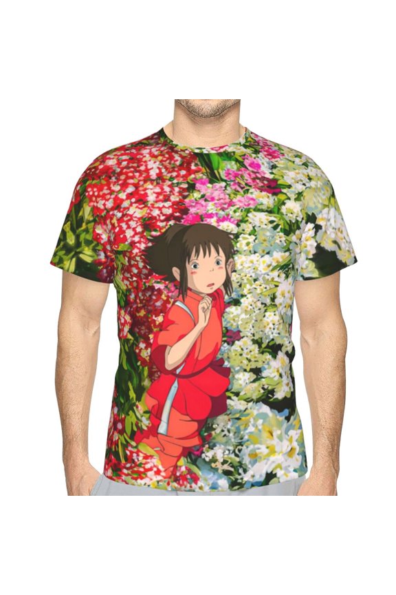 Unisex Adult Spirited Awa T-Shirts, 3D Graphic Novelty Shirts Crewneck Short Sleeve Tees for Men Women