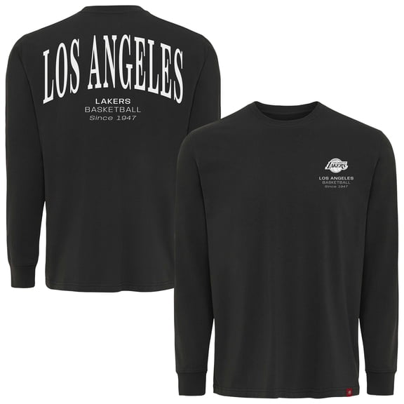 Unisex Adult Sportiqe Anthracite Los Angeles Lakers Athletic Club Collection Sherwood Relaxed Fit Premium Long-Sleeve