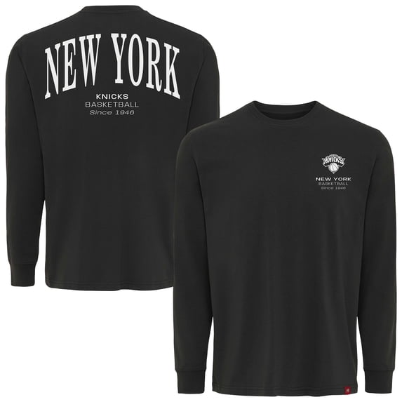 Unisex Adult Sportiqe Anthracite New York Knicks Athletic Club Collection Sherwood Relaxed Fit Premium Long-Sleeve