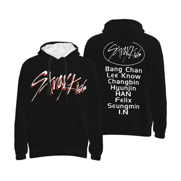 Unisex Adult Stray Kids Pullover Hoodie With Pocket Lightweight Hoodies Long Sleeve Sweatshirt For Men Women Party Large