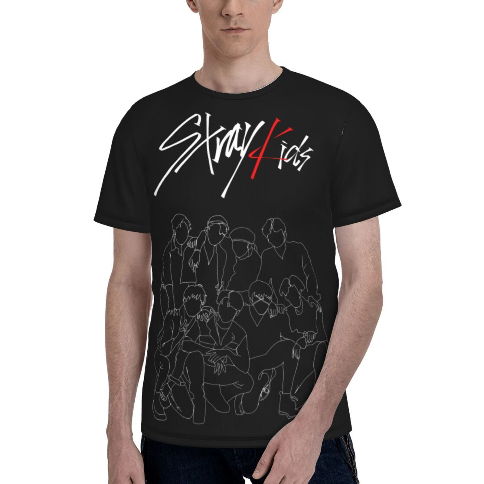 Unisex Adult Stray Kids T Shirts 3D Printed Short Sleeve Tops Costume