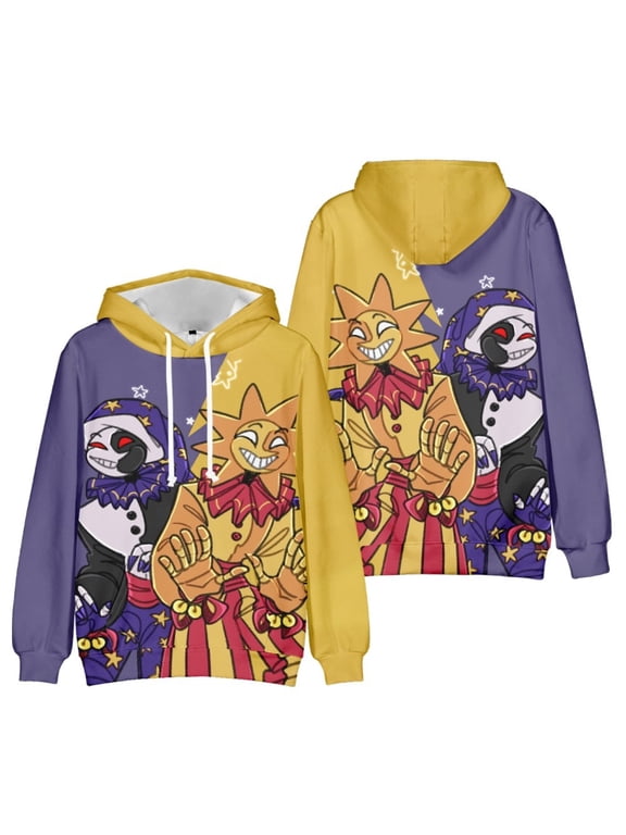 Unisex Adult Sundrop Moondrop Pullover Hoodie Sundrop and moondrop 3D Figure Printed Sweatshirt For Men Women