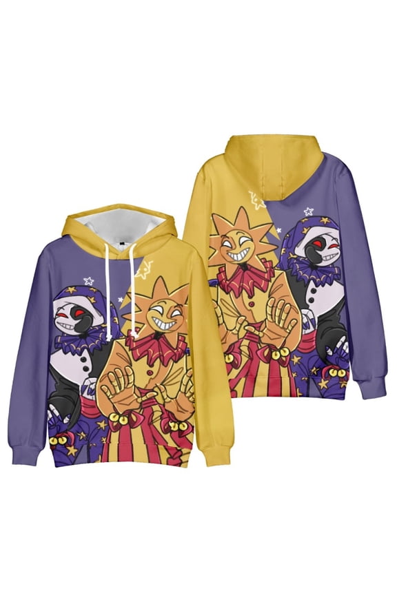 Unisex Adult Sundrop Moondrop Pullover Hoodie Sundrop and moondrop 3D Figure Printed Sweatshirt For Men Women