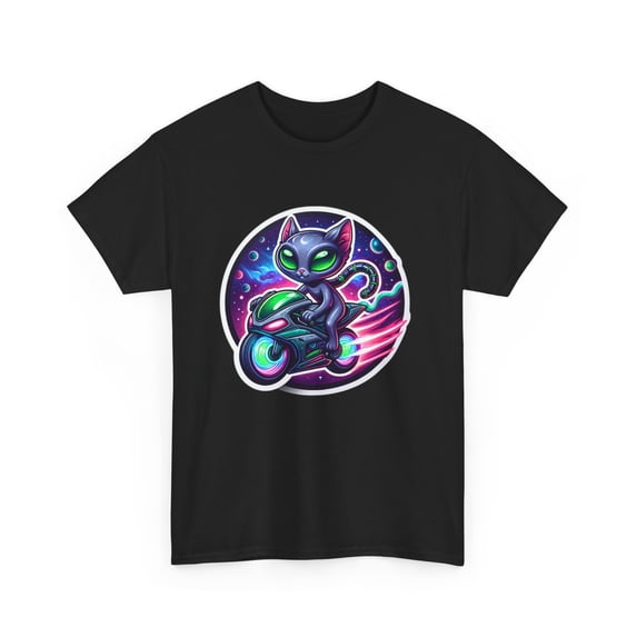 Unisex Adult T Shirt Alien Cat Sticker Nebula Motorcycle Cyber Punk Pet ...