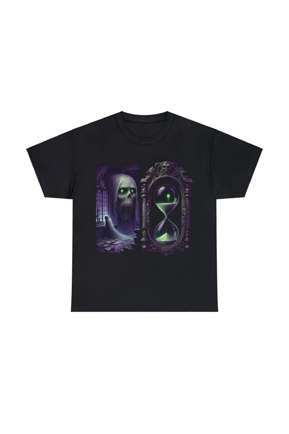 Unisex Adult T Shirt Melancholic Ghost Horror Mansion Hour Glass Streetwear Tee