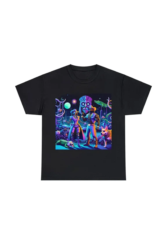 Unisex Adult T-Shirt Obscure Weird Random Mash Up Graphic Art Tee Futuristic