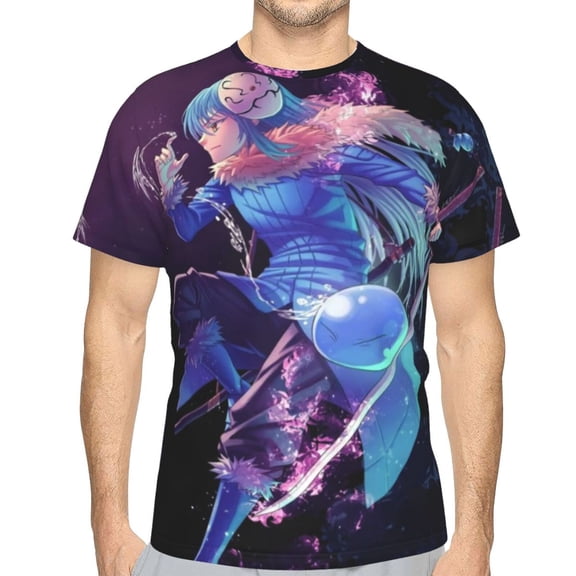 Unisex Adult I Got Reincarnated As A Slime T-Shirts, 3D Graphic Novelty Shirts Crewneck Short Sleeve Tees for Men Women