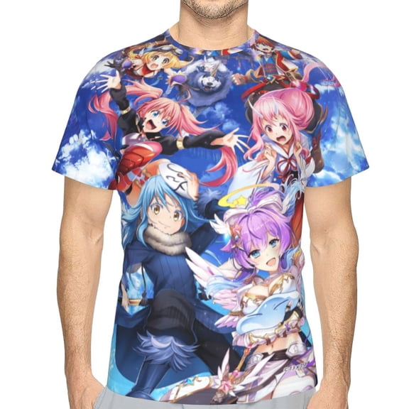 Unisex Adult I Got Reincarnated As A Slime T-Shirts, 3D Graphic Novelty Shirts Crewneck Short Sleeve Tees for Men Women