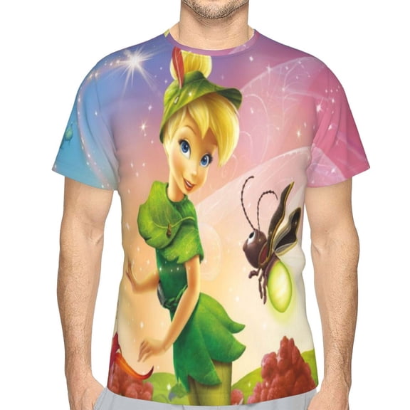 Unisex Adult Tinker Bell T-Shirts, 3D Graphic Novelty Shirts Crewneck Short Sleeve Tees for Men Women