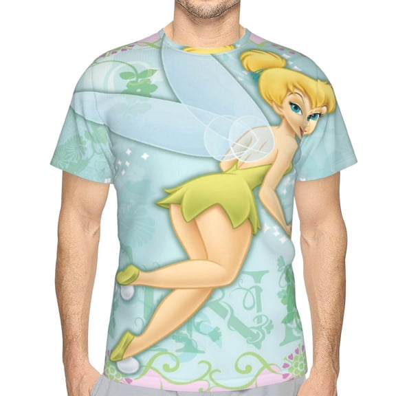 Unisex Adult Tinker Bell T-Shirts, 3D Graphic Novelty Shirts Crewneck Short Sleeve Tees for Men Women