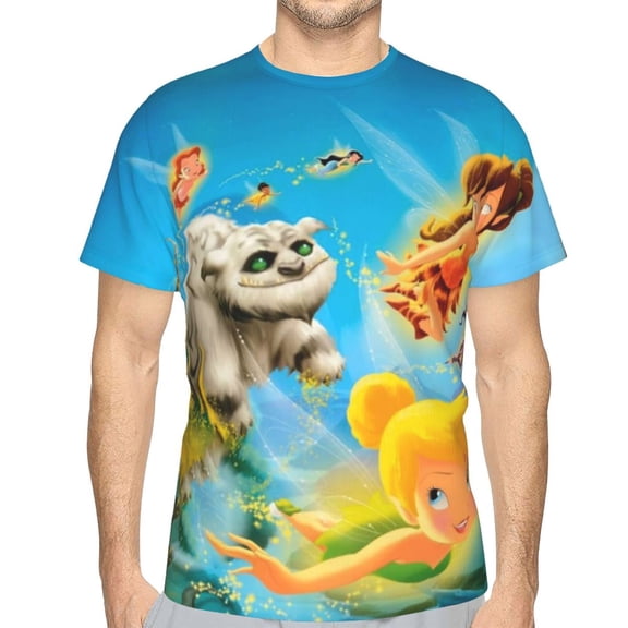 Unisex Adult Tinker Bell T-Shirts, 3D Graphic Novelty Shirts Crewneck Short Sleeve Tees for Men Women