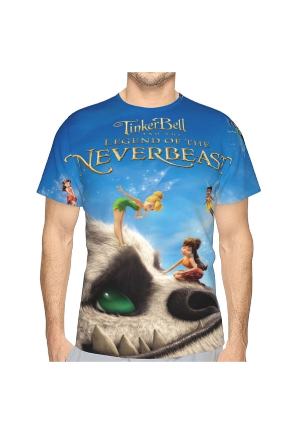Unisex Adult Tinker-bel Legend of the Never Beast T-Shirts, 3D Graphic Novelty Shirts Crewneck Short Sleeve Tees for Men Women