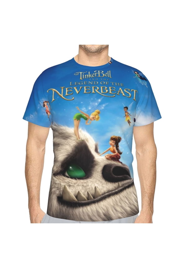 Unisex Adult Tinker-bel Legend of the Never Beast T-Shirts, 3D Graphic Novelty Shirts Crewneck Short Sleeve Tees for Men Women