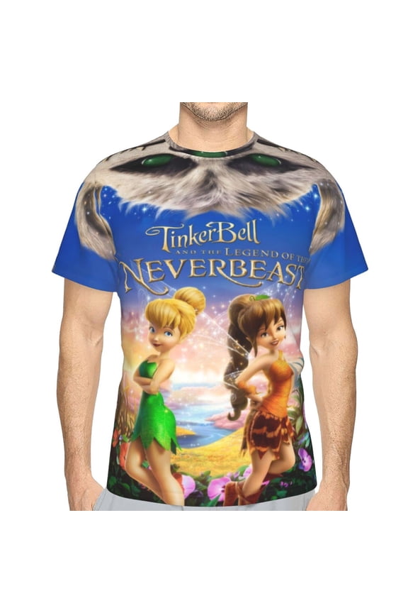 Unisex Adult Tinker-bel Legend of the Never Beast T-Shirts, 3D Graphic Novelty Shirts Crewneck Short Sleeve Tees for Men Women