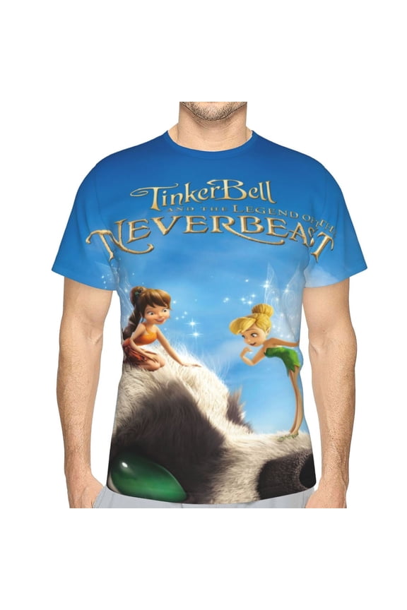 Unisex Adult Tinker-bel Legend of the Never Beast T-Shirts, 3D Graphic Novelty Shirts Crewneck Short Sleeve Tees for Men Women