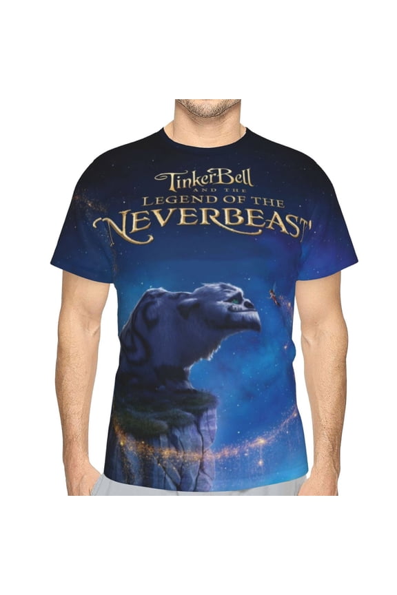 Unisex Adult Tinker-bel Legend of the Never Beast T-Shirts, 3D Graphic Novelty Shirts Crewneck Short Sleeve Tees for Men Women