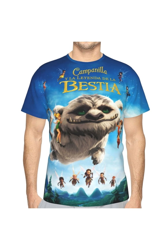 Unisex Adult Tinker-bel Legend of the Never Beast T-Shirts, 3D Graphic Novelty Shirts Crewneck Short Sleeve Tees for Men Women