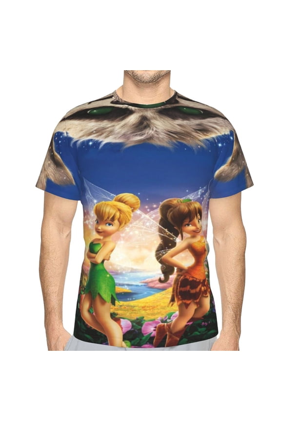 Unisex Adult Tinker-bel Legend of the Never Beast T-Shirts, 3D Graphic Novelty Shirts Crewneck Short Sleeve Tees for Men Women