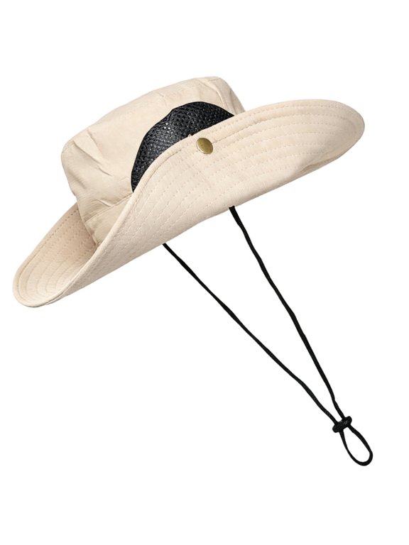 Unisex Adult Wide Brim Sun Hat, Breathable Quick Dry Nylon Fishing Hat, Adjustable Chin Strap for Outdoor Protection