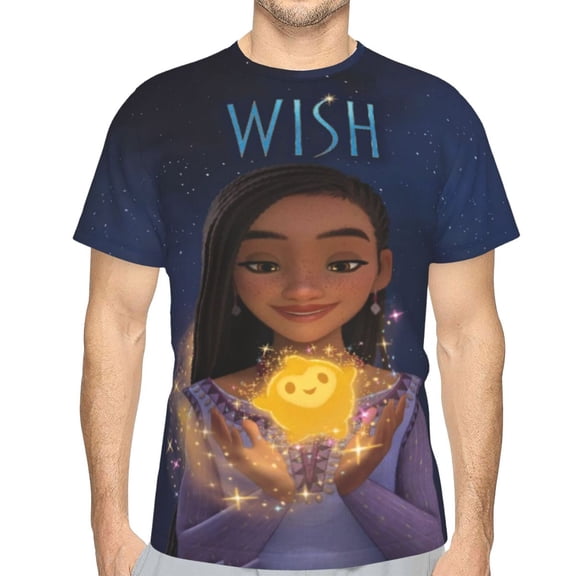 Unisex Adult Wis-h T-Shirts, 3D Graphic Novelty Shirts Crewneck Short Sleeve Tees for Men Women