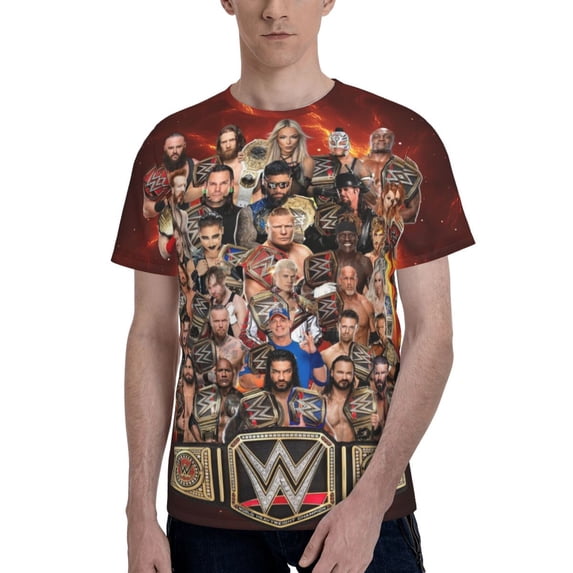 Unisex Adult Wres-Tler W-W,E Graphic Tee Shirts Funny Cartoon 3D Print Short Sleeve T Shirts for Mens Womens