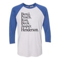 thumbnail image 1 of Unisex Adult You Joe Goldberg Victim Names Raglan Tee-Royal-small, 1 of 4