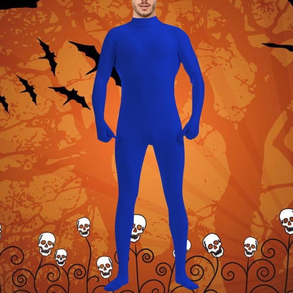 Unisex Adult Zentai Bodysuit Without Hood (Blue 190-XL)