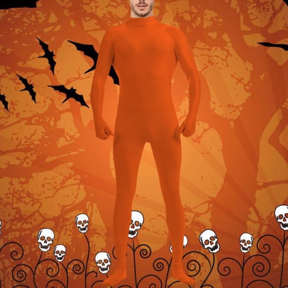 Unisex Adult Zentai Bodysuit Without Hood (Orange 180-L)