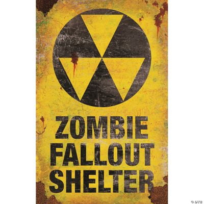 Sunstar 11" x 17" Zombie Fallout Shelter Halloween Sign