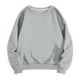 thumbnail image 1 of Unisex Adults Casual Crew Neck Sweatshirt Loose Soft Long Sleeve Workout Pullover Tops Couples Matching Outfits, 1 of 5