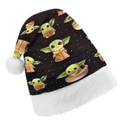 Unisex Adults Kids Yoda Baby Christmas hat Snowflake Santa Caps Unisex Boys Girls X-Mas Costume hats for Holiday Party Supplies Decorations