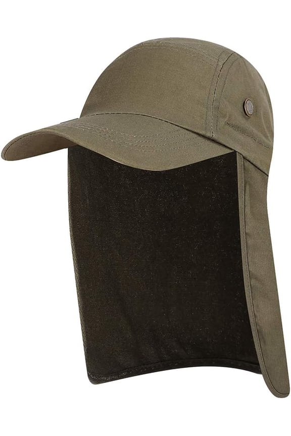 Unisex Adults Safari Sun Hat With Ear And Neck Flap Cover, UPF 50+ Protection, Green