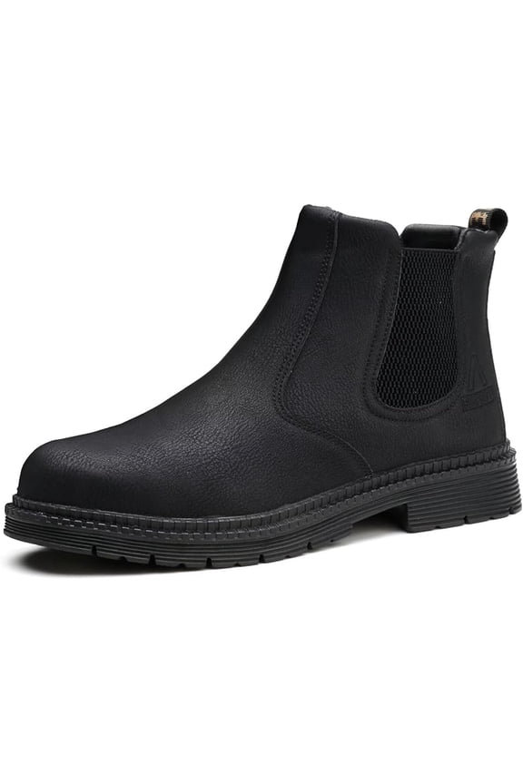 Unisex-Adults Steel Toe Chelsea Boots, Men's Industrial Construction Shoes, Waterproof, Lightweight, Comfortable, Non-slip Safety Boots