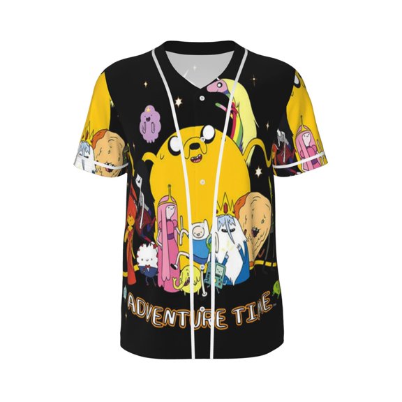 Unisex Adventure Time Baseball Jersey Cool Adult Hipster Hip Hop T Shirts Sports Uniform