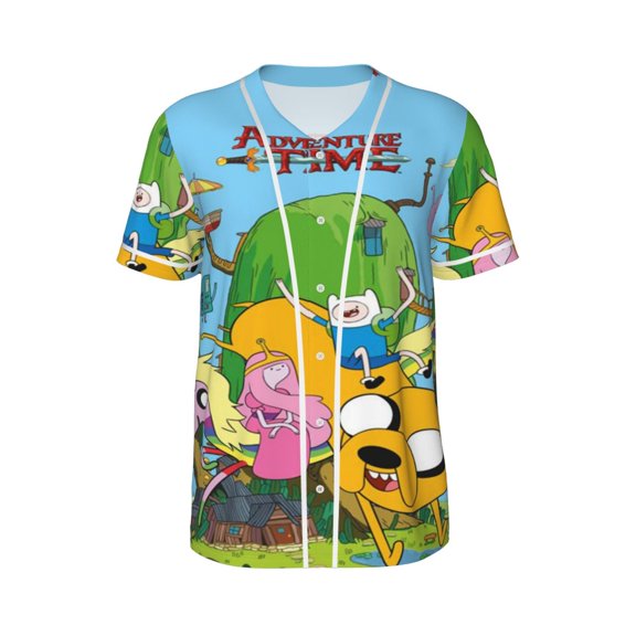Unisex Adventure Time Baseball Jersey Cool Adult Hipster Hip Hop T Shirts Sports Uniform