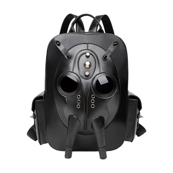 Unisex Alien Themed 3D Xenomorph Backpack Punk Styles PU Practical Daily Commute Bag Spacious Interior