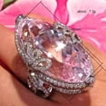 thumbnail image 1 of Unisex Alloy Ring Vintage Diamond Hollow Design Elegant Floral Motif Jewelry Band Ring for Women Floral Design, 1 of 5