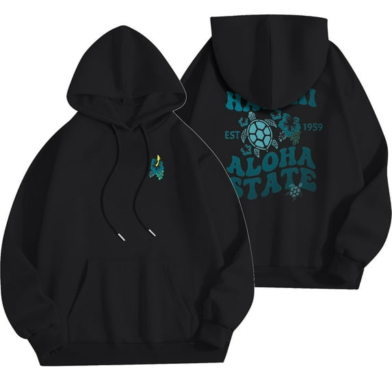 Unisex Aloha State Hawaii Hoodie Sweatshirt, Casual Pullover with Graphic Print, Comfortable and Stylish