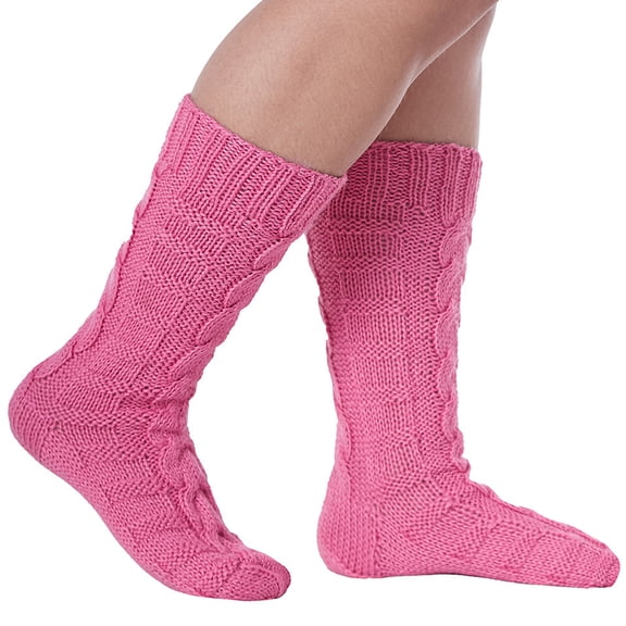 Unisex Alpaca Wool Socks Thick Winter Socks for Men or Women Handmade Lucky 100% Baby Alpaca Premium Thermal Warm Boot Socks - Pink