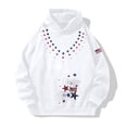 thumbnail image 1 of Unisex America 250th Anniversary Hoodie USA Patriotic Hoodies 250 Anniversary USA Shirt Waffle American Flag Pullover 1776-2026 Sweatshirt Hooded(#04White,M), 1 of 1