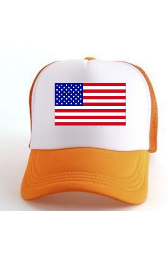 Unisex America Baseball Cap United States Mesh Splice Hat For Men Women USA Flag Adjustable Hat Size Strapback Breathable Trucker Caps Casual Sun Peak Hat