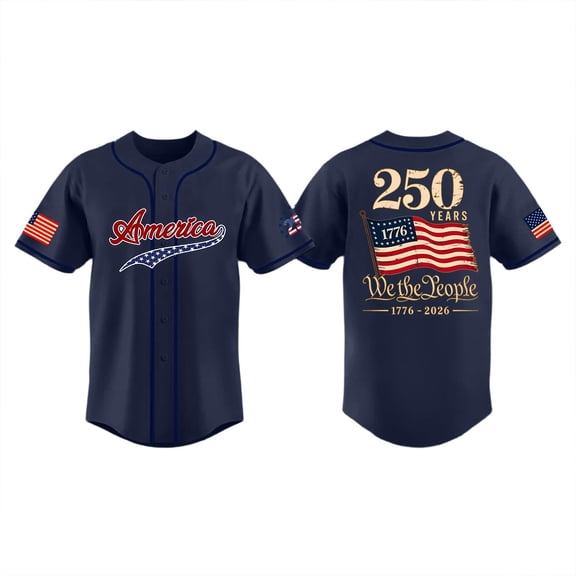 Unisex America Independence Day Print Short Sleeve Baseball Jersey Casual Sportswear Top for Men Women Youth Lightweight Summer Shirt Navy M