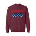 thumbnail image 1 of Unisex America Patriotic Mustache Graphic Sweatshirt Tops USA Independence Day 4th of July, 1 of 5
