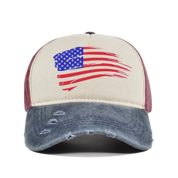 Unisex American Flag Baseball Cap Fashion Retro Baseball Cap Funny Print Adjustable Peaked Cap Outdoor Sports Couple Hats Adjustable Curved Brim Hats Sun