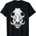 thumbnail image 1 of Unisex Animal Skull Graphic T-Shirt, Gothic Wild Boar Skeleton Black Cotton Tee, 1 of 6