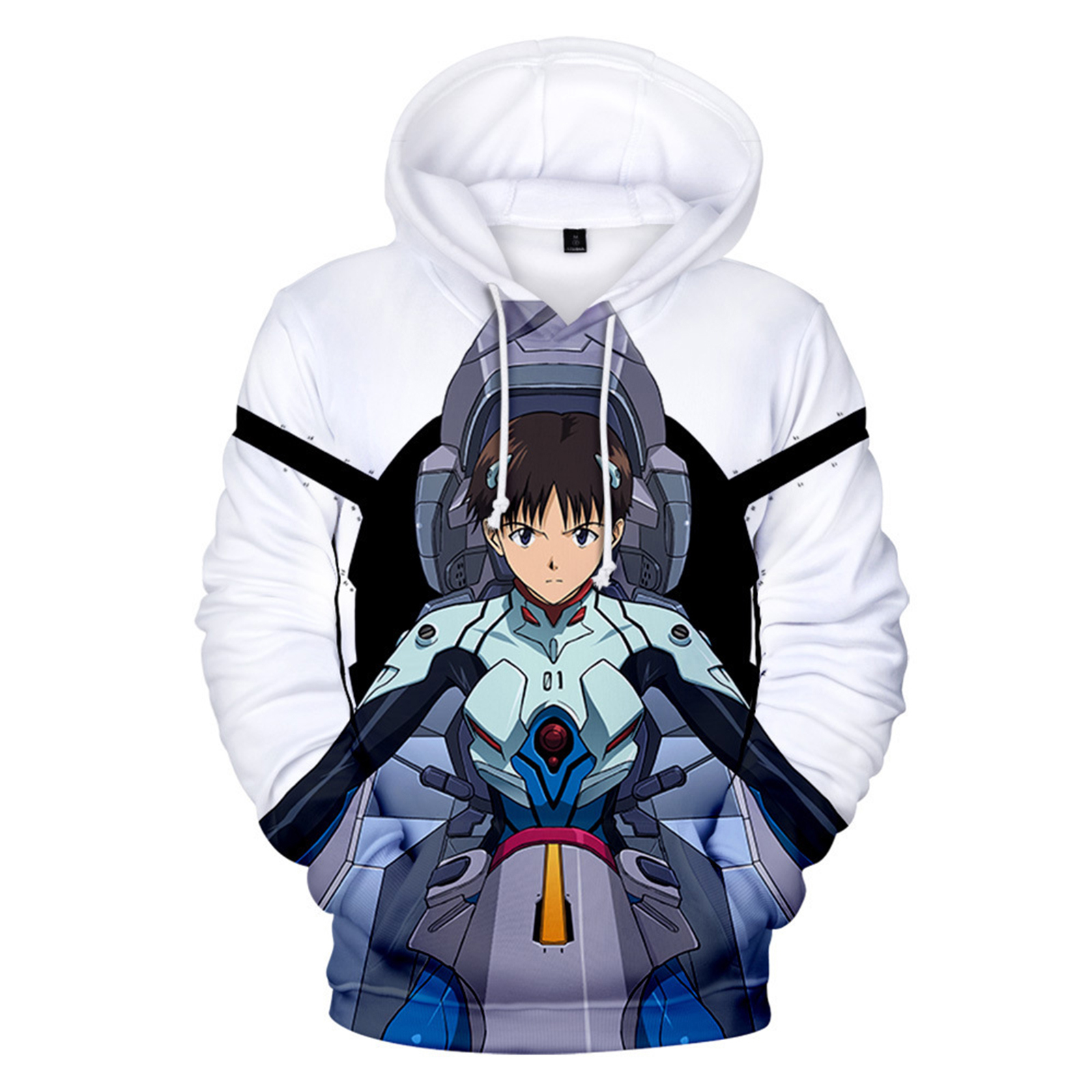 Sweat à Capuche Evangelion Rei Ayanami – Hoodie Anime EVA Cardigan Zippé Cosplay Rei – Qualité Premium
