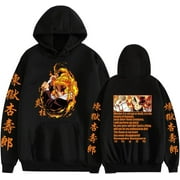 THNCLZX Unisex Anime Cosplay Rengoku Tanjiro Hoodie Nezuko 3D Printed Casual Fashion Hooded Sweatshirt Pullover
