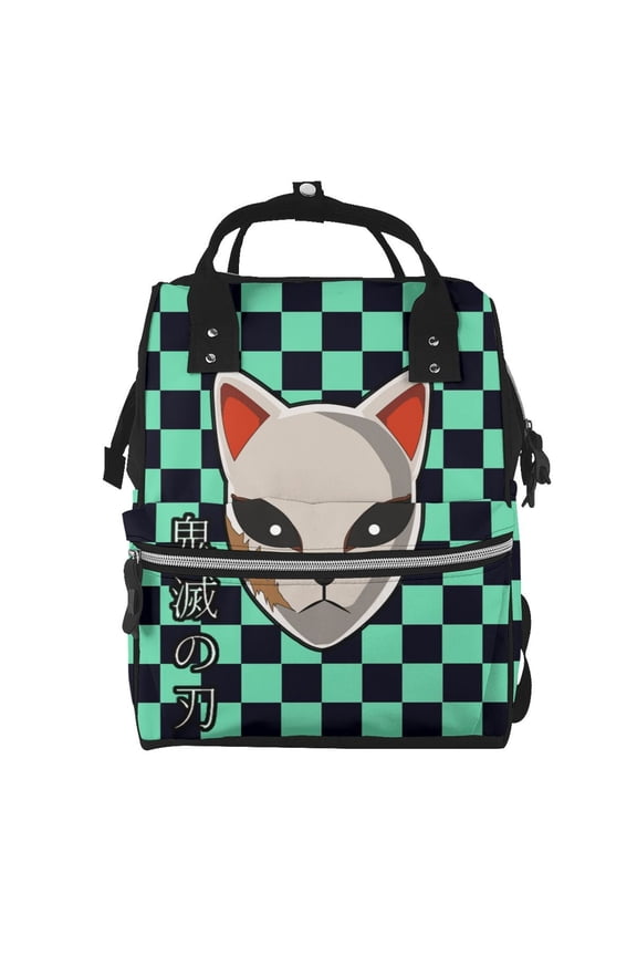Unisex Anime Demon Slayer Backpack Tanjiro Adjustable Multi-functional Lightweight Large Capacity Leisure Bag