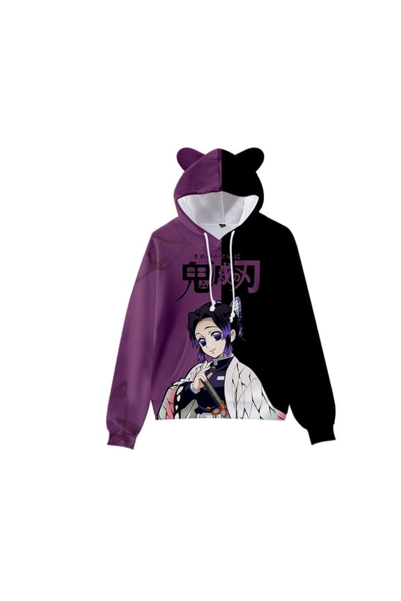 Unisex Anime Demon Slayer Hoodies 3D Printed Cosplay Cute Sweatshirt for Men Women -L
