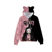 LALAZONE Unisex Anime Demon Slayer Hoodies 3D Printed Cosplay Cute Sweatshirt for Men Women -XXS